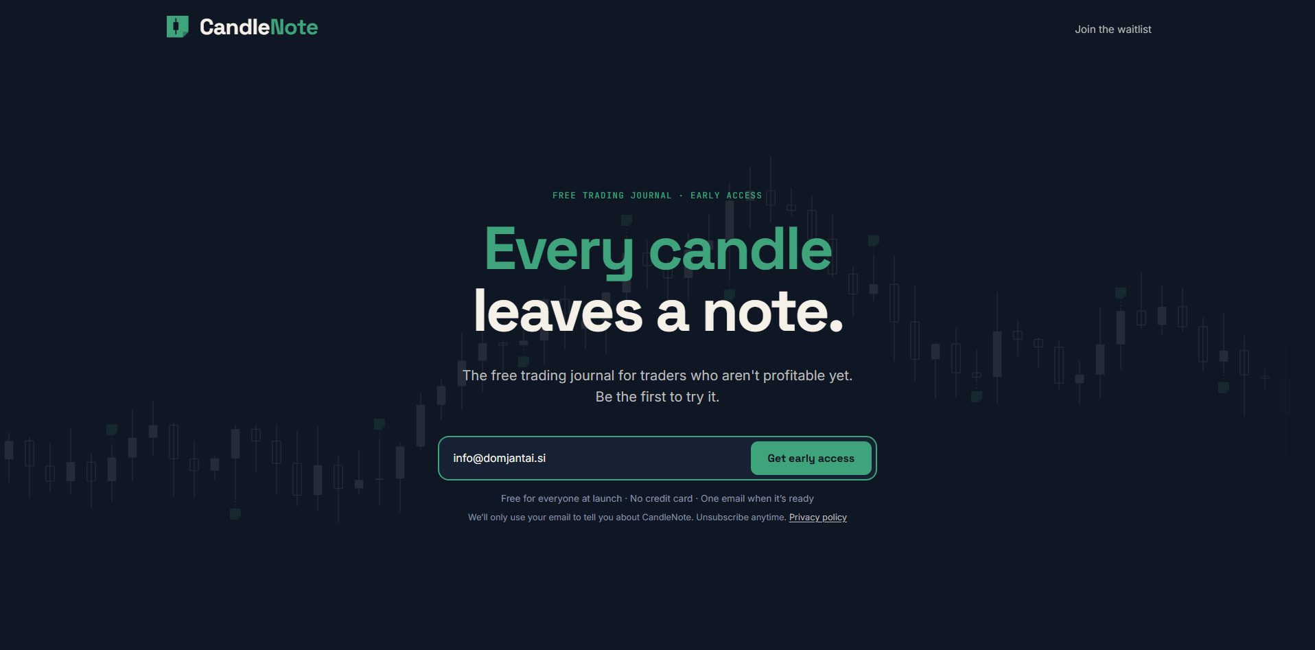 CandleNote — Spletna stran & Brand